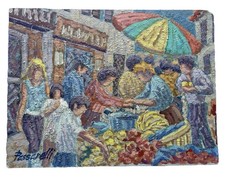 Ancien Tableau Huile Marché Provence Ecole Provençale Signé Mario Passarelli