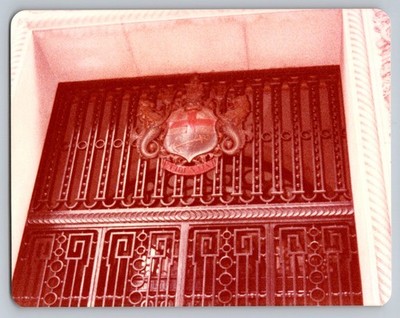 Ornate Gate Crest Motto FIDELITER 1960s 70s Snapshot Photograph Architecture