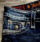 Rock Revival Women’s ‘Jen’ Capri Jeans, silver stitch with embellishments- 30x18 — photo 4
