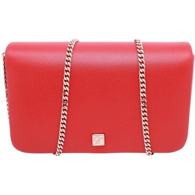 Chopard Women's Crossbody Bag Ice Cube Red Grained Leather Mini Chain 95000-1105