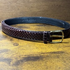 Vintage Genuine Snake Skin On Glovetanned Leather Belt Size 42/xl