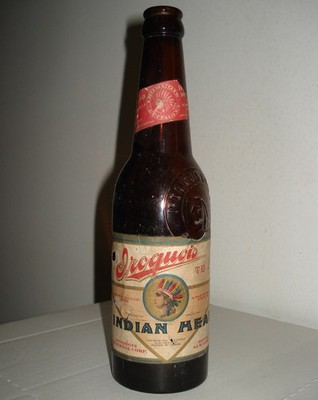 LABELED PROHIBITION ERA IROQUOIS INDIAN HEAD TEMPERANCE BEVERAGE 12.5 OZ BOTTLE