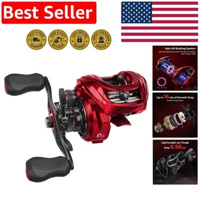 Royale Legend Glory 8.0:1 Baitcasting Fishing Reel with Halo XII Braking System