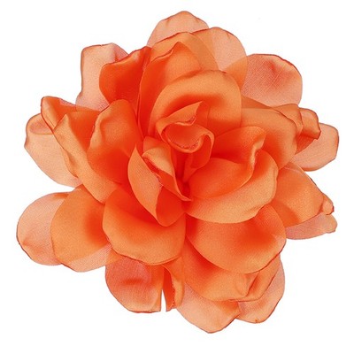 4,7'' Seiden-Satin-Blumenbrosche für Peony Blüten-Anstecknadel Orange