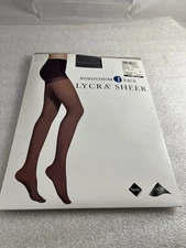 Nordstrom Rack Lycra Sheer Pantyhose Off Black Sz C Control Top Sheer Leg Toe