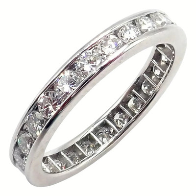 $9,100 TIFFANY & CO 1.00CT DIAMOND 3MM PLATINUM CHANNEL FULL ETERNITY ...