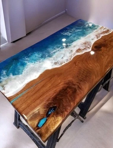 Custom Epoxy Resin Live Edge Coffee Table Top – Modern Dining & Living Room - Image 2 of 4