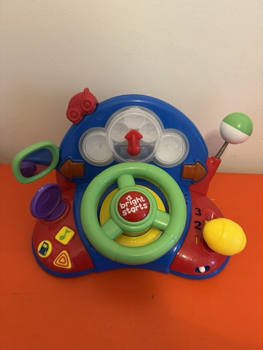 Bright Starts Lights & Colors Driver Steering Wheel Baby Toy Sounds Interactive