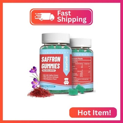 EAZGOO Saffron Supplements Gummies, Saffron Extract for Positive Mood & Calm Ner