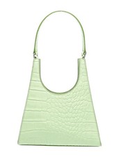 NWT STAUD Light Green Croc Embossed Shoulder Bag
