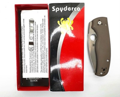 Spyderco Shaman/Brown G10 /15V Stonewash /C229GPBN15V Discontinued