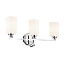 Kichler Gioe 24in 3-Light Vanity Light Chrome White Glass