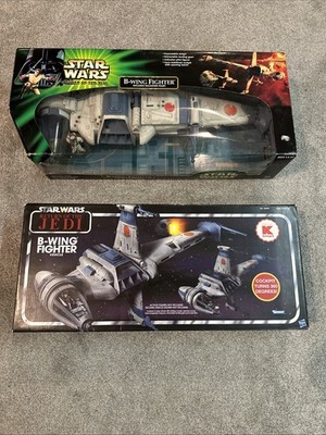 TWO Star Wars B-Wing Fighter Vehicles Hasbro Vintage & POTJ w/ Sullustan Pilot 2