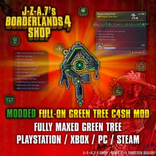 Borderlands 4✨ MODDED GREEN SKILL TREE C4SH CLASS MOD BL4 GEAR ITEMS✅PC-PS-XBOX✨
