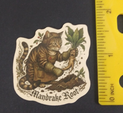 Mandrake Root Adorable Kitty Cat Halloween Sticker (D)