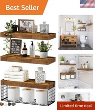 Bathroom Shelves Over Toilet - Wall Mounted Floating Shelves Toilet Paper Sto...