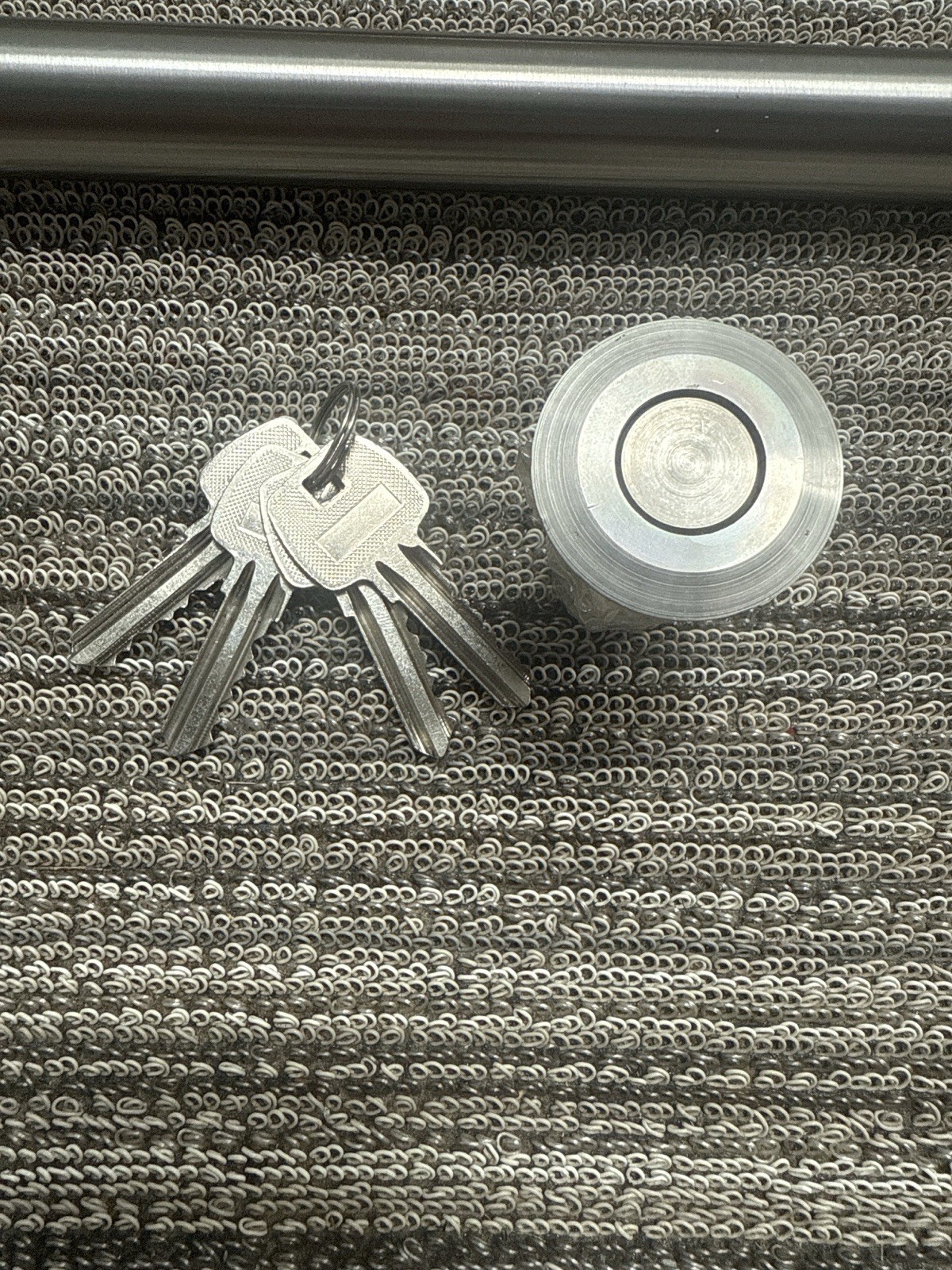 Pair Stainless Steel T-Bar Door Handles with Lock – 53" Length, Brushed Finish,