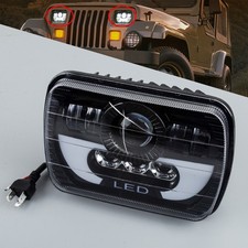7x6" 5x7" LED Headlight DRL Fit For Jeep Cherokee Wrangler YJ Chevrolet GMC
