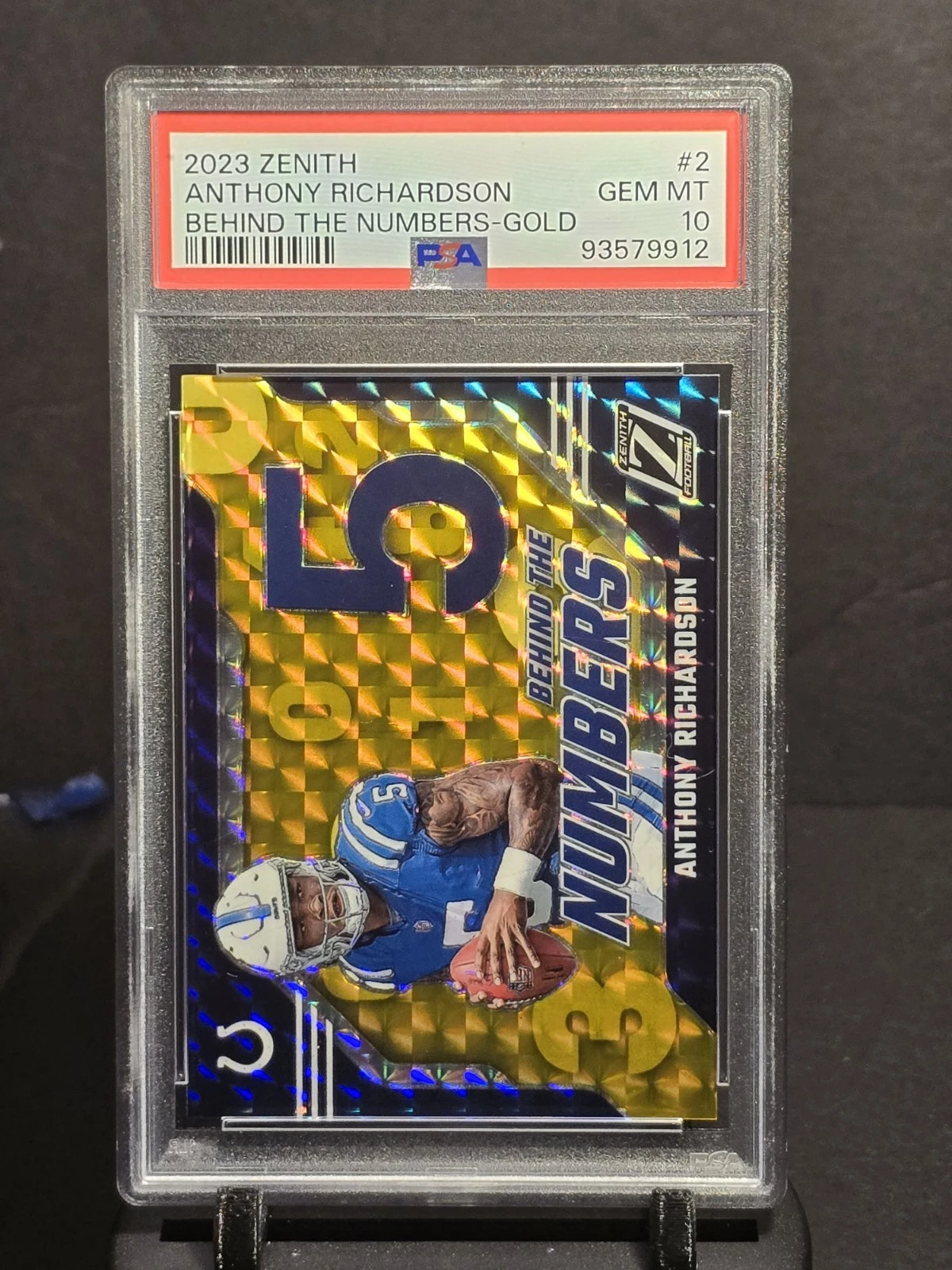 Anthony Richardson Panini Zenith Behind the Numbers #2 Gold