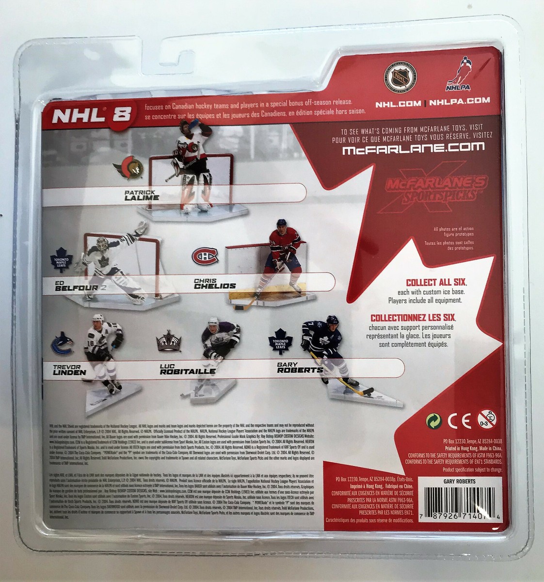 McFarlane GARY ROBERTS Toronto Maple Leafs NHL Figure! Blue