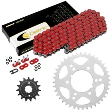 Red O-Ring Drive Chain & Sprockets Kit for Kawasaki ZX-6R ZX-6Rr Ninja 1998-04