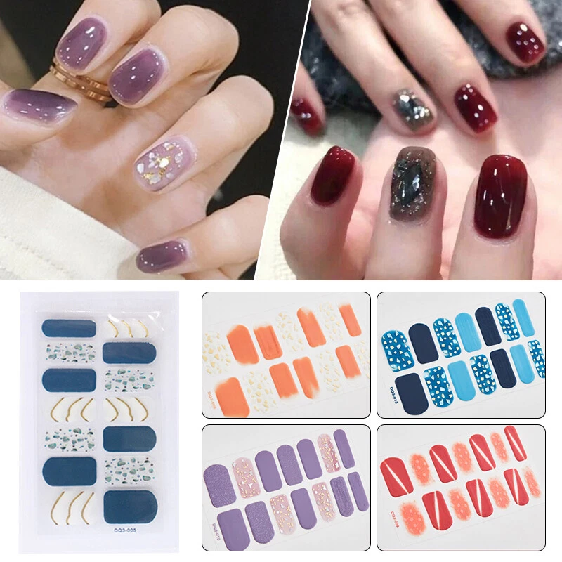 Full Size Nail Wraps Stickers Polish Manicure Art Self Stick Decor