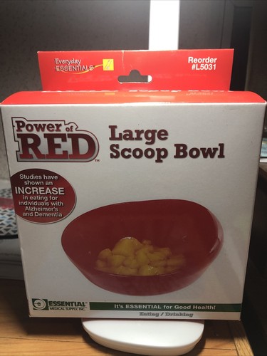 Essential Medical Supply Power of Red Adaptive Scoop Bowl with Suction Cup... - Picture 1 of 4