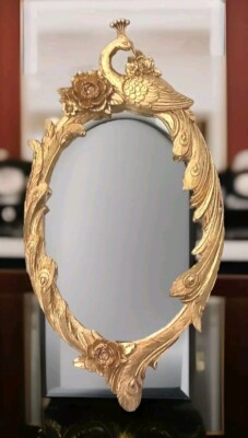 Spiegel Barock Wandspiegel Pfau gold Rahmen Antik Badspiegel Jugendstil Deko Neu