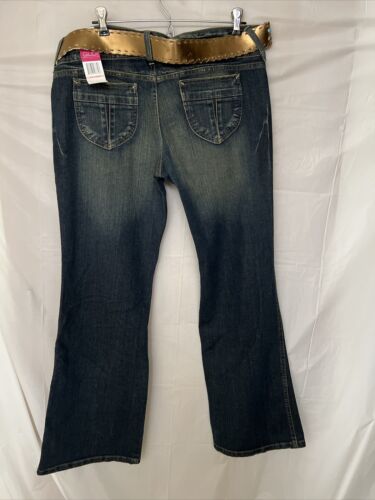 NUEVO CON ETIQUETAS GLO Jeans Junior Talla 13 Azul Flage Cintura Baja Elastizado Cremallera - Imagen 5 de 8