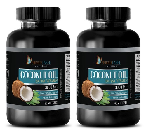 Top-Grade Extra Virgin COCONUT OIL 3000mg - Heart Health - Weight Lose -2 Bottle - Picture 1 of 12