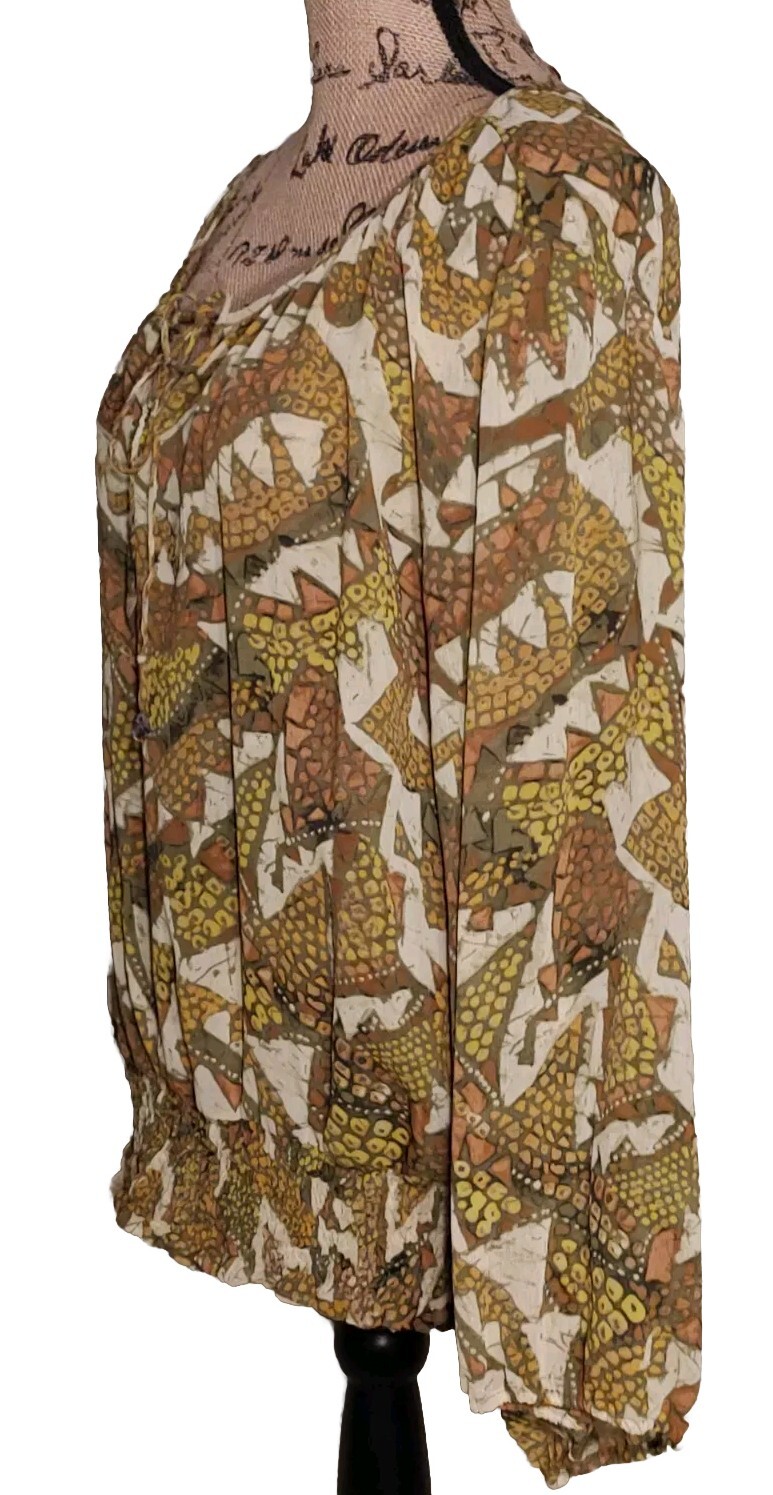 Ruby Rd. - Unique Abstract Pattern Green Blouson … - image 2