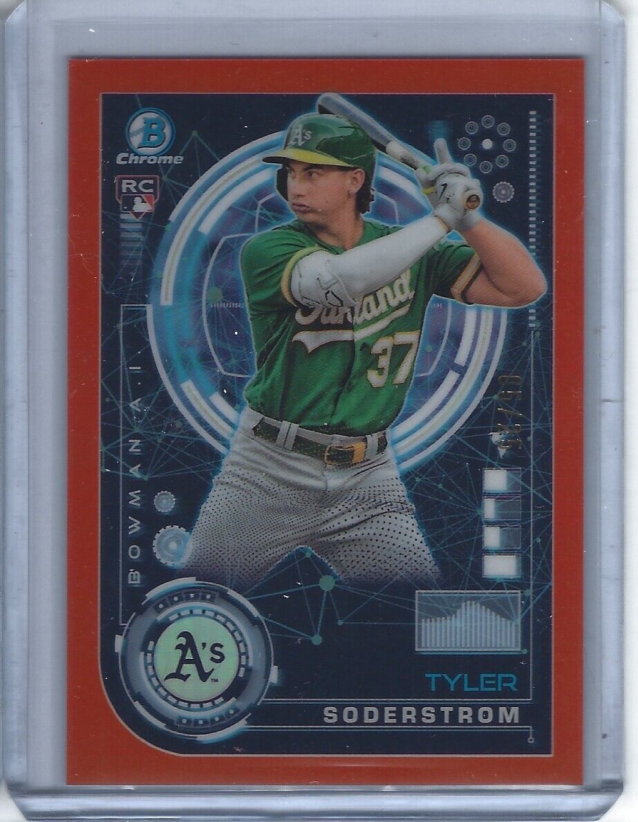 2024 Bowman AI Tyler Soderstrom Chrome Orange Refractor RC Insert #5/25 Rookie