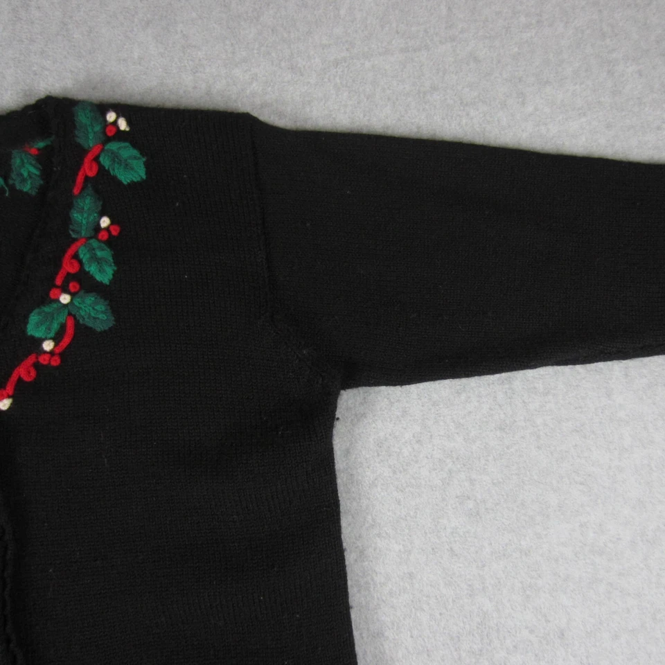 Pendleton Knockabouts Cardigan Sweater Womens M Black Wool Christmas Button Up - Image 4 of 4