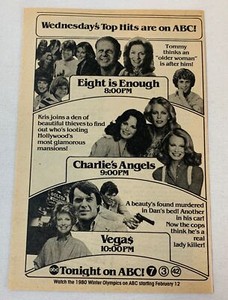 1980 ABC tv ad~EIGHT IS ENOUGH older woman, CHARLIE'S ANGELS, VEGAS