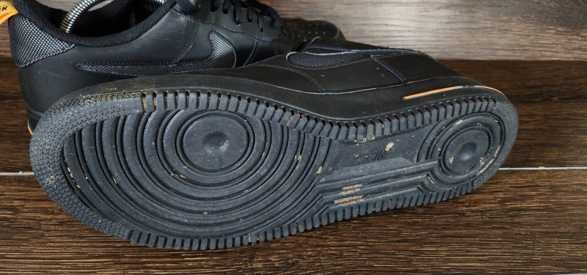 Mens Sz 13 Nike Air Force 1 Low Black Reflective Swoosh