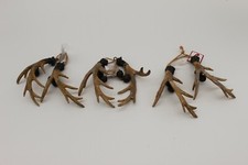 Lot of 3 New Christmas Tree Holiday Hanging Ornament Deer Antler Lodge W/Bells