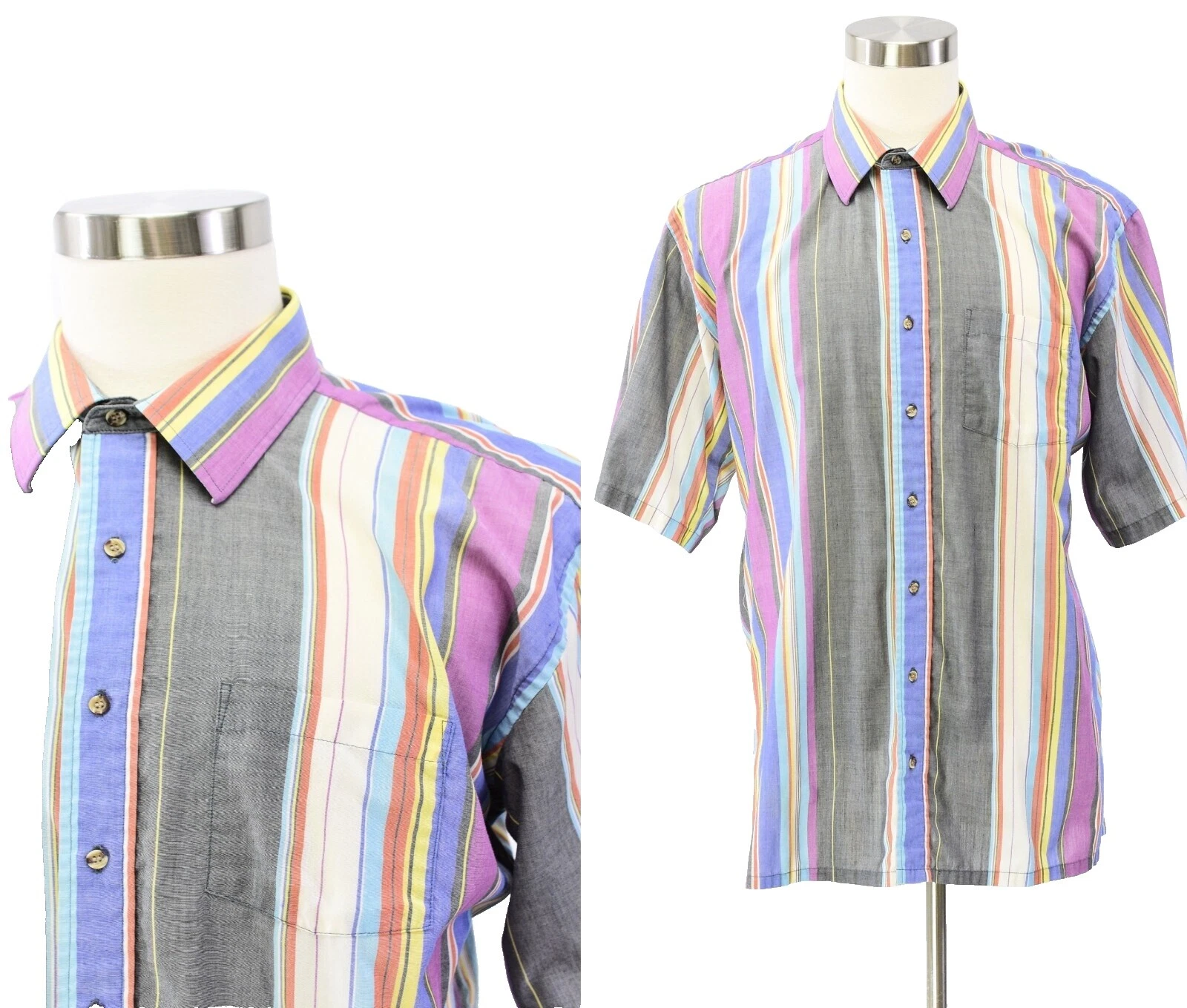 New Wave vintage de mistura de Algodão camisas casuais para Homens
