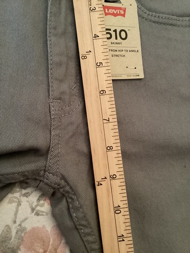 LEVI'S 510 boys gray denim jeans NWT size 14R (27X27) skinny stretch - Picture 9 of 12