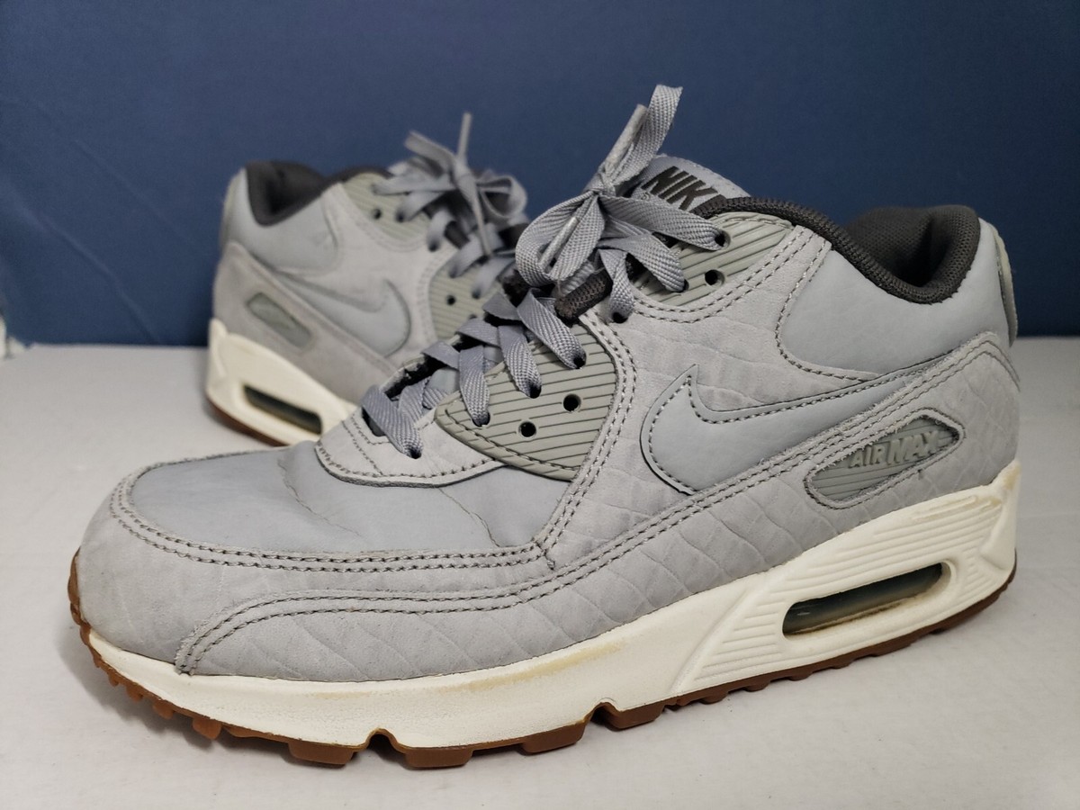 Nike Air Max 90 Premium Wolf Grey Sail White 443817-011 Size Nike Air Max 90 Premium Wolf Grey Sail White 443817-011 Size
