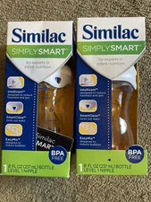 Similac - Simply Smart 8 fl oz Bottle - Level 1 Nipple - Clear - “Lot Of 2”
