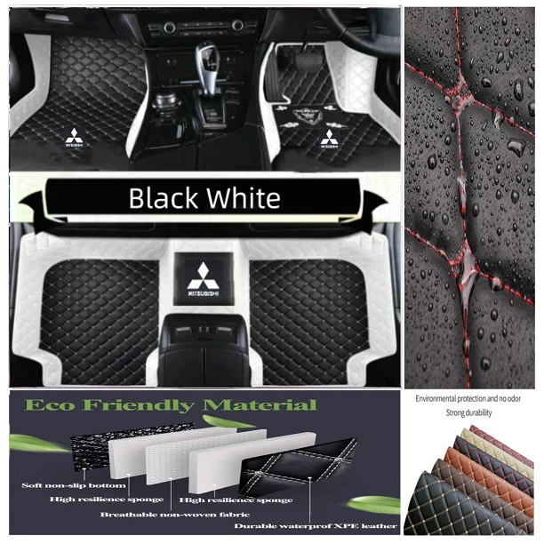For Mitsubishi All Models Car Floor Mats Luxury Custom Waterproof Pad Carpets Foto 3 de 4