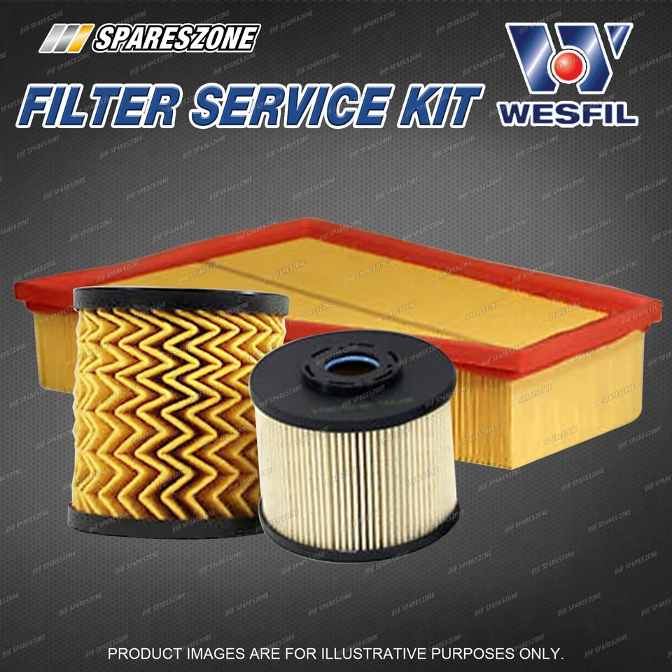 Wesfil Oil Air Fuel Filter Service Kit for Ford Mondeo MA MB MC 2.0L TDCi