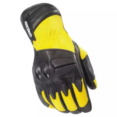 Cortech GX Air 3 Yellow Mesh and Leather Motorcycle Gloves Men's Size Small
