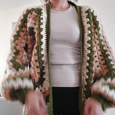 crochet hexagon cardigan handmade | eBay