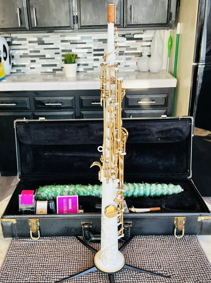 Saxo Soprano Selmer Paris 80 Super Action Serie III Blanco Perla, Curvo y Estrecho Nek Foto 2 de 4