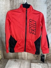 NWT Nike Boys Red Black Jacket Size 6, Sport / Track / Athletic Big Nike Logo