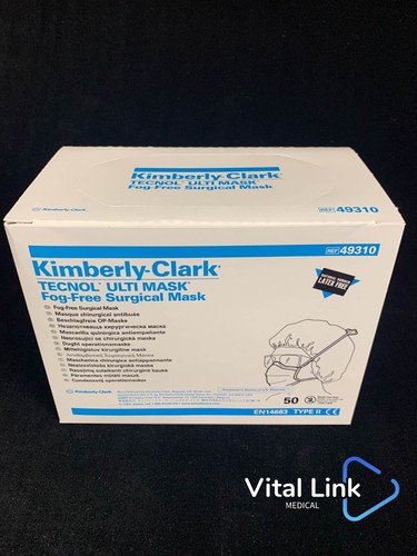 *Lotto di 300* Maschere chirurgiche Kimberly Clark Halyard Technol Ulti senza nebbia - 49310 - Foto 3 di 6