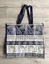 Burlington Elephant Tote Reusable Grocery Bag 18”L X 10” H