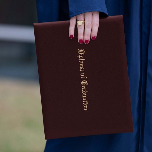 Maroon Imprinted Diploma Cover for 8.5" x 11" diploma - Picture 4 of 4