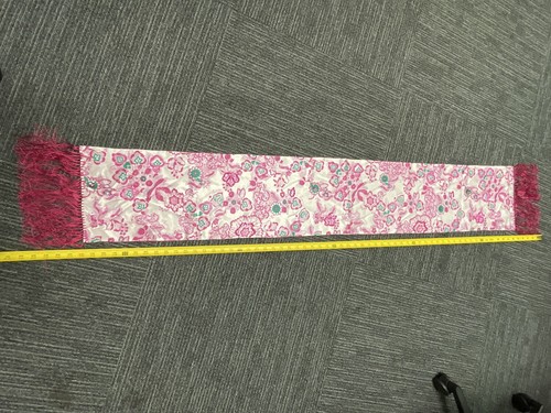 Burberry Silk Scarf Flower Pink Women beaded london made in india very rare box - Picture 11 of 13